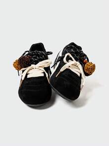 MASKERT Women's Casual Shoes, Women's Retro Suede Low-Top Lace-Up German Training Shoes, Soft & Skin-Friendly, Lightweight ,Comfortable - Black - View 5