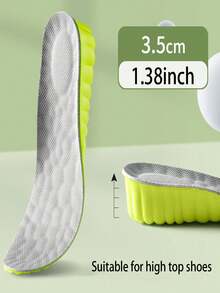 1双防臭增高鞋垫，4D云技术，舒适透气，男女运动鞋适用 - 綠底灰 - 查看 9