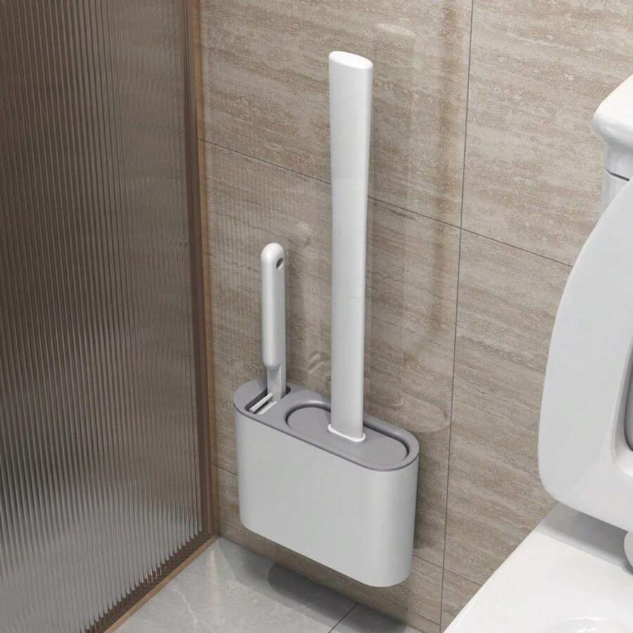 2 In 1 Multipurpose Square Silicone Toilet Brush - trắng - Xem 1