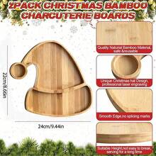 1/8PCS Christmas Wooden Serving Tray, Wooden Serving Platter, Elk Shape Serving Tray, Christmas Hat Shape Tray, Roasted Meat Tray, Snack Fruit Salad Tray, Kitchen Plate, Christmas Gift, Housewarming Wedding Gift