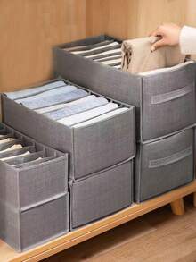 1pc/3pcs Wardrobe Clothes Organizer, 7or9 Grids Portable Wardrobe Organizer, Separate Storage Box, Foldable Wardrobe Drawer Organizer, Suitable For Underwear, Socks, Scarves, Leggings, T-Shirts, Jeans