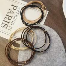 1 Stück modischer, vielseitiger, minimalistischer beiger nahtloser Haargummi, Haargummis, Haargummibänder, Haarseile