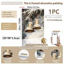 1 szt., płótno ścienne, dekoracje świąteczne, oprawione ozdoby świąteczne, śnieżny zimowy krajobraz, Święty Mikołaj, wystrój świąteczny w stylu rustykalnym, wystrój bożonarodzeniowy w stylu vintage, bałwan, choinka, pociąg świąteczny, dekoracja pokoju bożonarodzeniowego, wystrój salonu