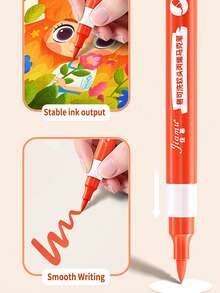 1pc Soft Tip Acrylic Marker Pen Set, 12/24/36/48/60/84 Colors, Graffiti Painting Brush, High-Quality Pigment Pens For Layering, Waterproof, Smudge-Proof, Quick-Drying, Vibrant Colors, Suitable For Children's Art