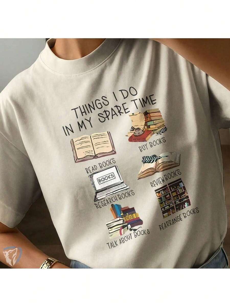 Literary Geek T-Shirt | Creative Fashion For Book And Reading Lovers - 香檳色 - 查看 1