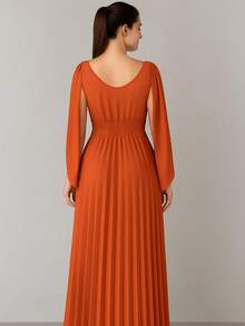 Women Long Dresses - 亮橙色 - 查看 2