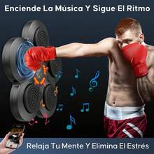 Máquina de Boxeo con Música Bluetooth Inteligente, Recargable de Equipo de Boxeo, Velocidad de Práctica Ajustable, Volumen Ajustable, Puede soportar 400 kg de Golpes, con 2 Pares de Guante - 1 - Ver 4