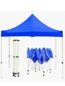 Carpa Toldo Plegable 3x3 Impermeable Y Reforzado  Color Azul Y ROJO - Azul - Ver 10