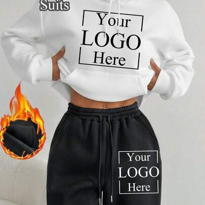 Tute in pile personalizzate da donna, aggiungi la tua foto, felpe e pantaloni della tuta personalizzati, tute in pile personalizzate per l'autunno/inv