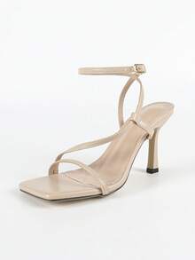 Giày cao gót mùa hè cho nữ, Giày mùa hè màu mơ thanh lịch cho quý cô, Giày cao gót mũi vuông màu mơ tinh khiết thời trang gợi cảm, Giày cao gót mỏng cho cô dâu cưới, Giày cao gót quai mảnh ôm vừa vặn cho nữ, Thích hợp cho hẹn hò, tiệc tùng, buổi tối, trang phục ngoài trời, Giày cao gót rượu vang màu trơn cho ngày lễ, Dép cao gót mùa hè mới thời trang tối giản, Giày cao gót trang trọng màu mơ đa năng mới, Giày cao gót nữ cao cấp, Giày cao gót quai mắt cá chân - Màu be - Xem 4