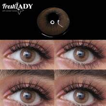 FRESH LADY 1副自然棕色美瞳，瞳孔大小适中，适合日常佩戴、约会、工作或角色扮演，年抛型，14.2毫米 - 棕色 - 查看 11