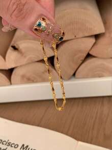 1件极简竹结925纯银手链，优雅珠宝礼物，送给女性、女友，日常配饰 - 竹節手鍊 - 查看 2