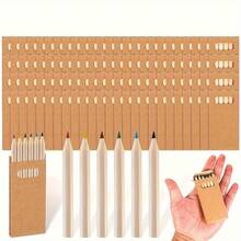 Bộ bút chì màu mini 10/8/4/2 hộp, 6 chiếc mỗi hộp, bút chì ngắn 3,5 inch, 6 màu khác nhau mỗi hộp, đã được gọt sẵn, bằng gỗ, thích hợp cho gia đình, tiệc sinh nhật, trường học, giáo viên, mỹ thuật, thủ công, học tập, vẽ, lớp học, dụng cụ nghệ thuật - Nhiều màu - Xem 4
