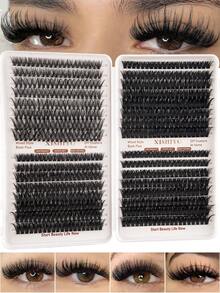 640pcs Capacity D-Curl Eyelash Curler, Large Capacity Eyelash Book, Eyelash Extension Kit (10D+20D+30D+40D+50D+60D+80D/50D+60D+80D+100D), Natural Eye Makeup, 10-16pcs Mixed Waterproof Faux Mink Hair False Eyelashes, 3D Individual Eyelash Set (124/200/270/290/300/184/448/570/560/576/640/60pcs) - DD - Xem 1
