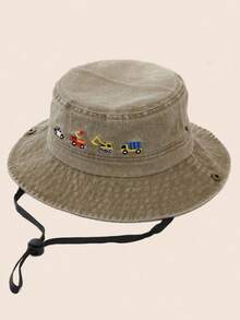 1 件儿童汽车刺绣渔夫帽，防晒帽适合徒步旅行和骑自行车 - 1PC - 查看 22