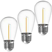 S14 LED Replacement Bulbs ONLY Compatiable 48-96 FT Solar String Lights, DC 3V Low Voltage 2700K Warm White Weatherproof E26 Screw Base Non-Dimmable-496052 - 彩色 - 查看 2