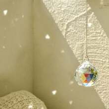 Bola de prisma de cristal multicolor atrapasol con cadena