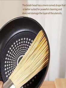 1 件天然竹锅刷，厨房锅具清洁刷，手工制作传统竹锅刷，快速清洁锅具，易于清洗 - 彩色 - 查看 7