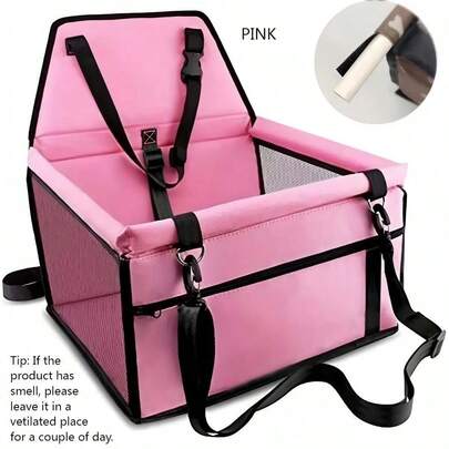 Assento elevatório para carro Pet Reinforce para cães e gatos, bolsa portátil e respirável com cinto de segurança, transportadora de cães estável para viagens, com guia de encaixe e tubo de PVC, adequada para animais de estimação com menos de 15 libras