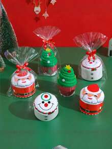 Microfiber Fingertip Towels - Modern Fade Resistant, Christmas-Themed Cartoon Santa, Tree, Snowflake Designs - Woven Microfiber, Round, Super Absorbent Drying Cloth For Kitchen And Bathroom, Holiday Gift Set