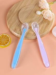 KUNT 1/2pcs Colorful Baby Smiling Face Silicone Feeding Spoon, Soft Tip Training Spoon With Long Handle - Multicolor - View 22