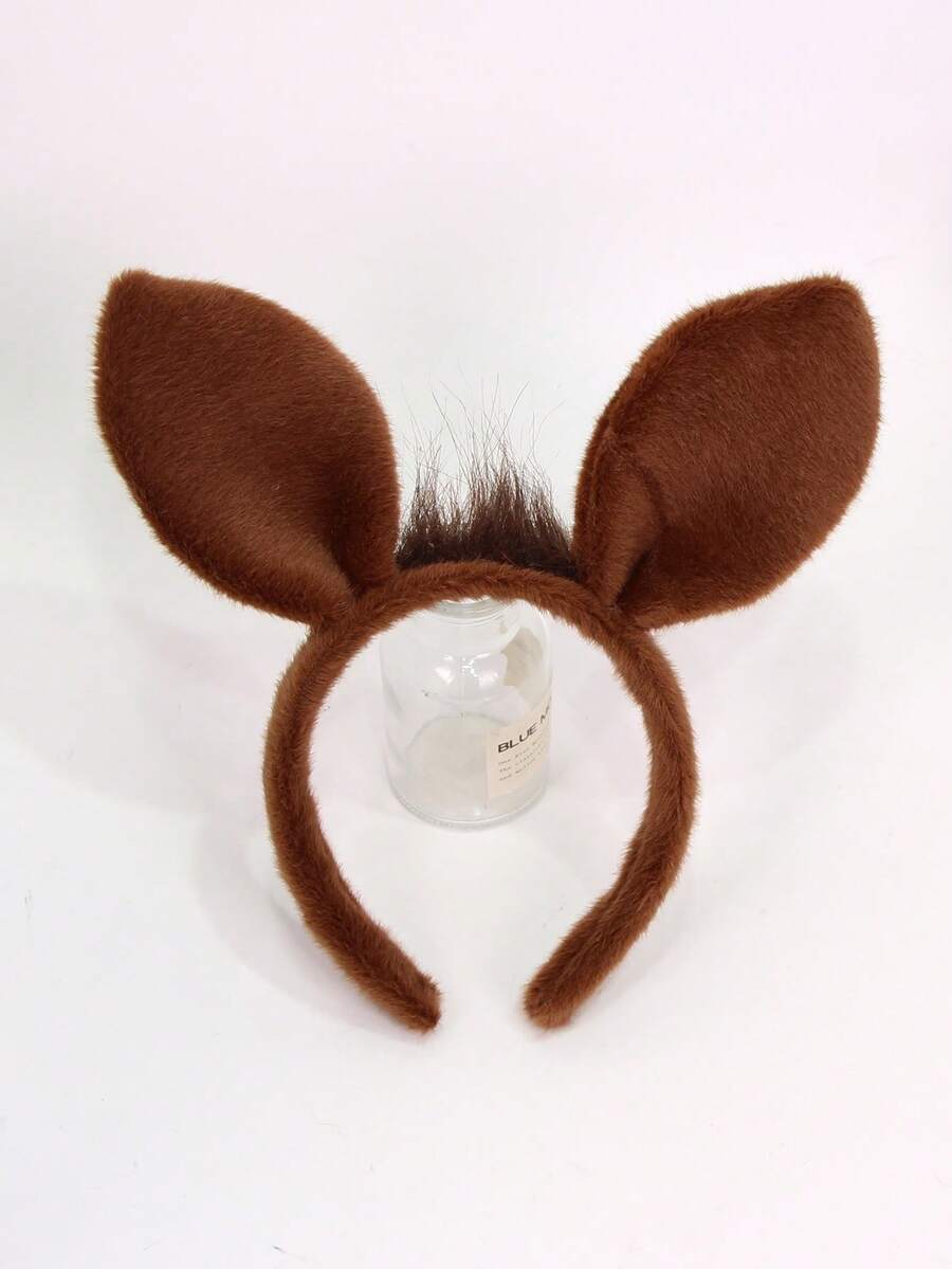 1pc Cute Animal Ear Headband, Party Costume Headpiece,Halloween - Brown - View 1