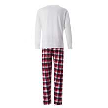 Family Christmas Pajamas Matching Sets For Kids Men Women Christmas Pajamas Cute Reindeer Tees Tops Plaid Pants Xmas Holiday Pajamas Sleeper Loungewear Matching Christmas Pajamas For Family - Đỏ và trắng - Xem 8
