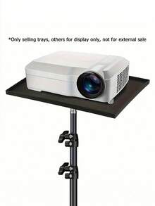 25x18cm ABS Projector Tray Only, Replacement Tripod Tray Accessory, Tripod & Mount Screws Not Included, Light Plastic Limited Load, For Mini Projector Laptop Sound Card, Heavy Device Will Shake Without Matching Hardware - Black - View 3