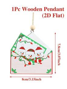 1pc Christmas Hanging Ornament, Family Of 2/3/4/5/6 Snowman Figure Perfect Christmas Ornaments, Envelope Frame Design Wooden Pendant For Home Decoration, Christmas Tree Decoration, Christmas Gift, Family Souvenirs, 2025 Christmas Decoration, Merry Christmas, Holiday Party Favors, Xmas Party Decor, Christmas Party Supplies,