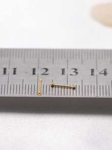 2pcs 925 Sterling Silver Gold Plated Nose Studs, 1.2mm Mini Nose Bone Studs, Small Ball Nose Bone Studs, 24G (0.5mm) Nose Studs - 1.2mm - View 6