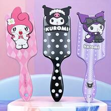 1 Stück Kissen Kamm, süßer Cartoon schwarze Schönheit My Melody dekorativer Kamm, geeignet für alle Frisuren, passend für Weihnachten, Halloween, Partygeschenke.