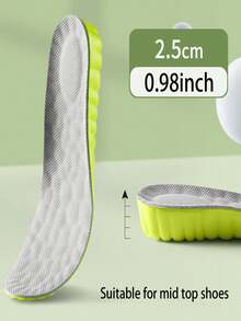 1双防臭增高鞋垫，4D云技术，舒适透气，男女运动鞋适用 - 綠底灰 - 查看 6
