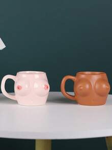 1 件 400ml 创意乳房形状陶瓷杯，独特有趣的人体艺术陶瓷杯，家用水杯，漱口杯，牙刷杯，早餐杯，办公杯，节日礼物 - 彩色 - 查看 9