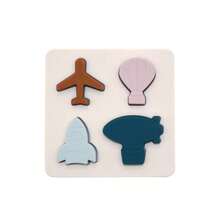 1 件婴儿玩具，硅胶堆叠拼图玩具，儿童益智玩具，从小培养宝宝的动手能力，花朵、飞机、轮船、星星月亮拼图，婴儿礼物，圣诞礼物，男孩和女孩的玩具，早教板和感官玩具