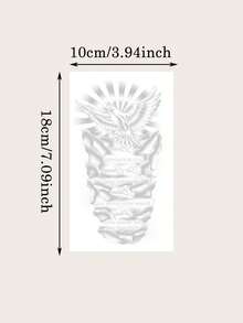 临时纹身贴纸 - 1 件，逼真的风格，大胆逼真的设计，和平鸽，经典引言妆容图案，防水防汗，哑光持久非永久性纹身，适合初学者。 - 黑色 - 查看 2