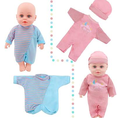 30 厘米/11.8 英寸重生娃娃，时尚婴儿娃娃，全乙烯基可换装娃娃，可爱的娃娃配件，适合作为男孩和女孩的生日或圣诞礼物（不含娃娃）