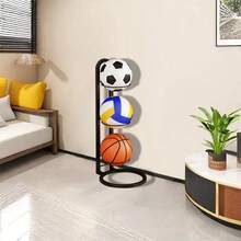 3-Layer White Basketball Storage Rack
