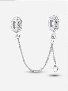 1 pieza Cadena de decorativa de plata de ley 925 de varios colores, adecuada para hacer pulseras y joyas DIY para mujeres - Plateado - Ver 16