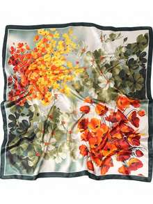 1pc Women Leopard Print Bandana Satin 90x90cm Square Scarf, Multi-Functional Silk Scarf For Summer Travels, Holidays And Streetwear, Headband, HairScarf, Bandana Top, Foulard Winter Fall - 卡其色 - 查看 8