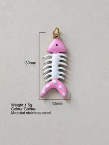 1 pieza Accesorio decorativo con forma de pez de acero inoxidable lindo, colgante DIY, para uso diario