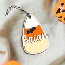 1PC Halloween Basket Tag, Custom Halloween Name Tag For Kid, Boo Basket Tag, Candy Bucket Tag, Trick Or Treat, Personalized 3D Halloween Tag - Multicolor - View 4