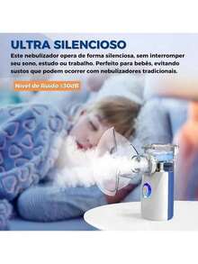 AIQUE Inalador Portátil Ultrassônico - Mini Nebulizador Silencioso com Bateria Longa Duração - Multicolorido - Visão 8
