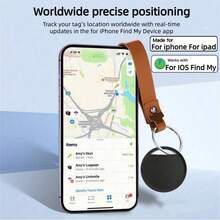 RSH Compatible With AirTags Smart Item Tracker, Smart GPS Tracker, Can Be Used To Find My Items (Compatible With IOS Only, Not Compatible With Android), Global Positioning, Mini Locator Tag, Real-Time Short-Range Positioning, Suitable For Luggage, Backpacks, Keychains, Etc., CR2032 Replaceable Battery, No Network Or App Required, Permanently Free - Black - View 2