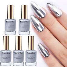 Tinovo Uno Mirror Effect Metal Nail Polish Electroplated Silver, No Baking Natural Quick-Drying Formula, Chrome Bright Finish, Nail Salon Effect, Long-Lasting And Convenient - Nhiều màu - Xem 12