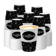 Vaso Desechable De Papel Con Tapa Para Café 12oz - Negro - Ver 3