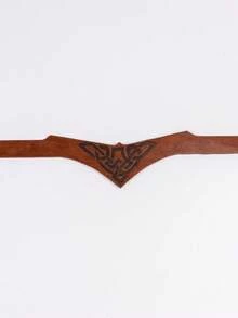 1pc Unisex Viking Wavy Drawstring Headband, Halloween LARP Warrior Knight Cosplay Headpiece - Camel - View 5