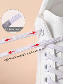 QKC 1 Paar Schnürsenkel, 2 Gummibänder, 4 Schnallen, einfarbige klassische Schnürsenkel geeignet für Freizeitschuhe und Sneaker