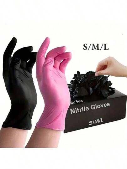 20 Piezas/Bolsa Guantes desechables de nitrilo - Sin látex y sin polvo, perfectos para tatuajes, manicura y limpieza de salón, suministros de uñas, herramientas de uñas, herramientas de arte de uñas, de vuelta a la escuela, uñas, herramientas de uñas postizas