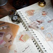 Băng keo PET & giấy góc cổ điển 60mm*2m - Họa tiết đồ nội thất cổ điển và đồ uống cà phê, thích hợp cho nhật ký, album ảnh, đồ thủ công DIY, trang trí sổ kế hoạch, gói quà. Mực PET trắng mờ, họa tiết lặp lại 350mm, thẩm mỹ cổ điển, chống rách. - Nhiều màu - Xem 2