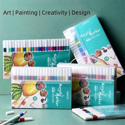 24/30/36/60/80/120 支彩色马克笔双头永久性艺术马克笔，适用于儿童和成人、油漆马克笔、荧光笔素描马克笔，用于着色、素描、绘画、日记、笔记、计划、学校用品、圣诞节、情人节、生日礼物和充满惊喜的礼物